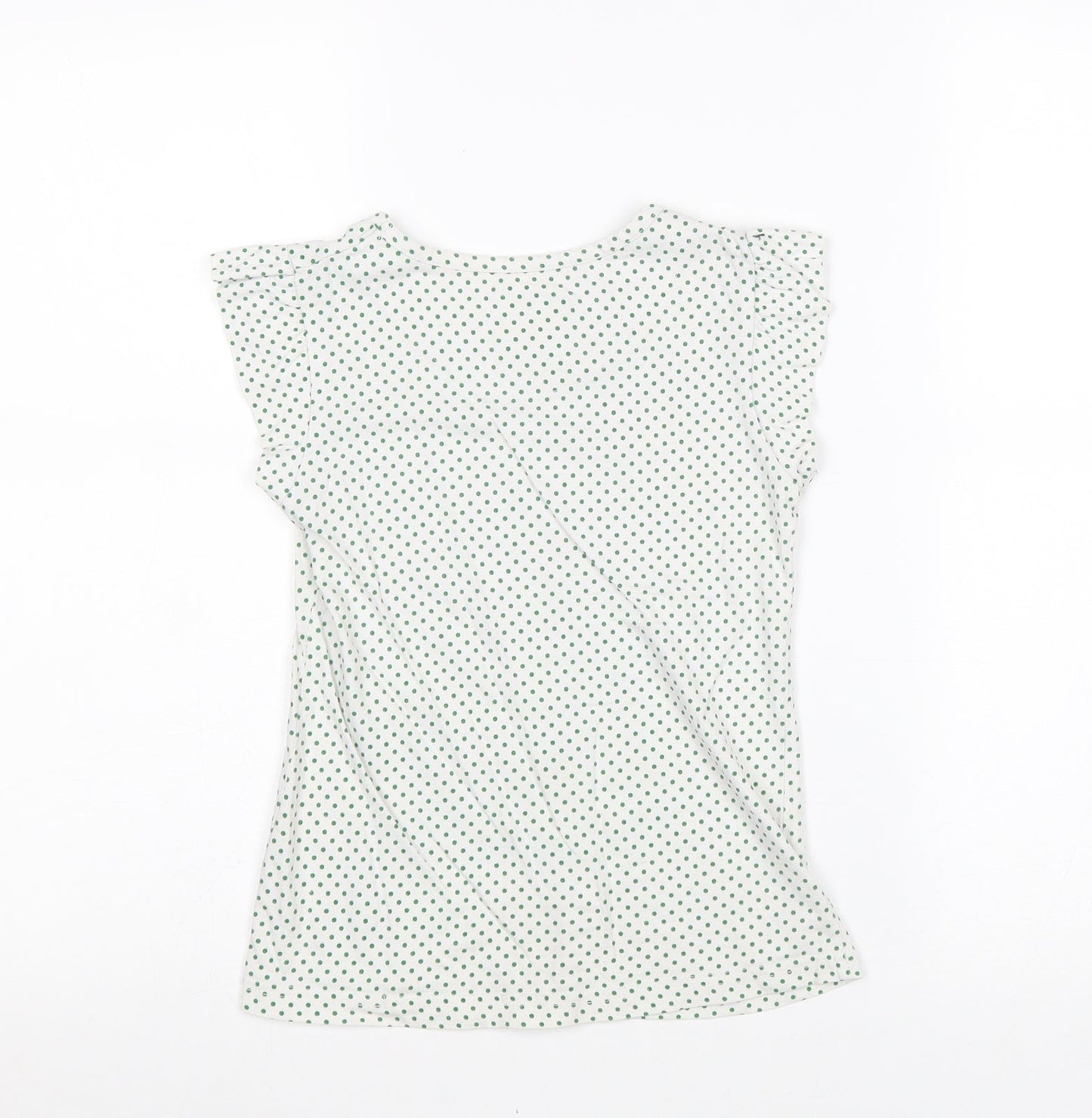 Preworn Girls White Geometric 100% Cotton Basic T-Shirt Size 5-6 Years Round Neck Pullover - Ireland Heart