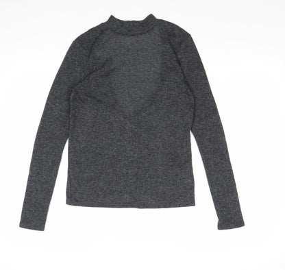 Womens UK Size XS H&M Grey Basic T-Shirt