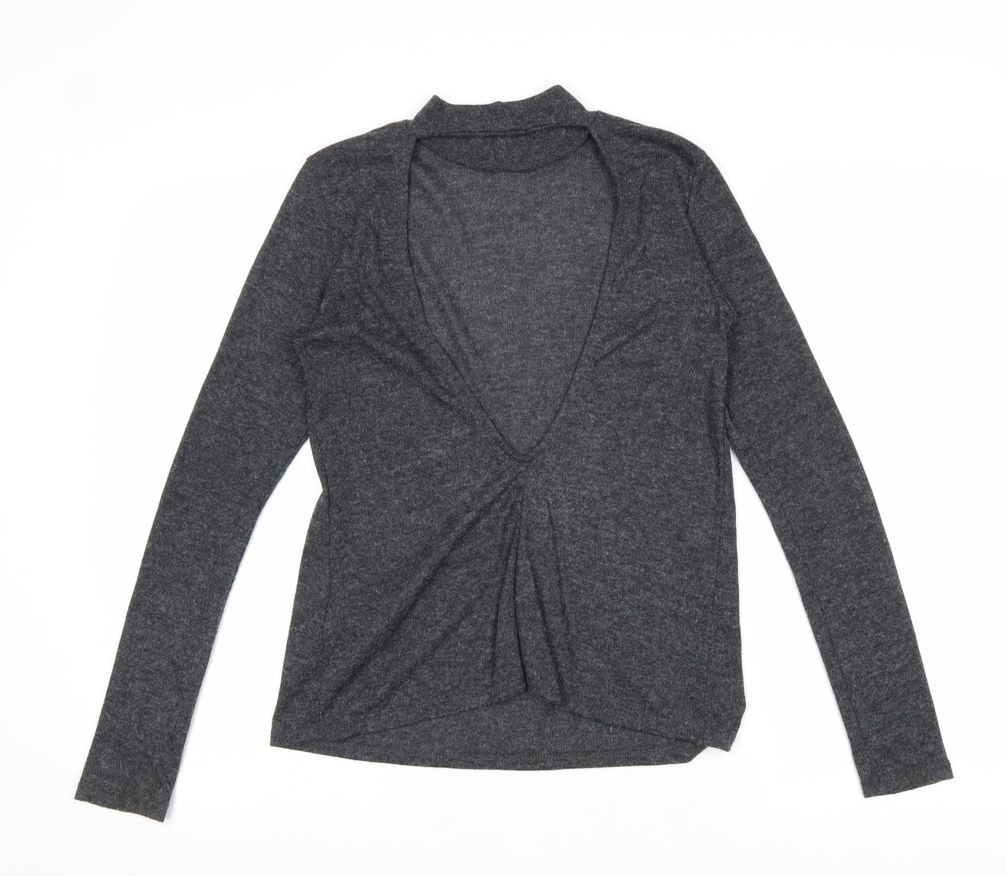 Womens UK Size XS H&M Grey Basic T-Shirt