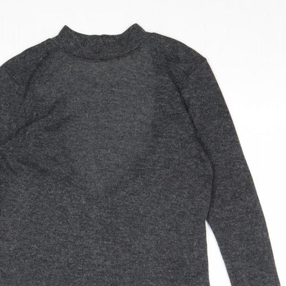 Womens UK Size XS H&M Grey Basic T-Shirt