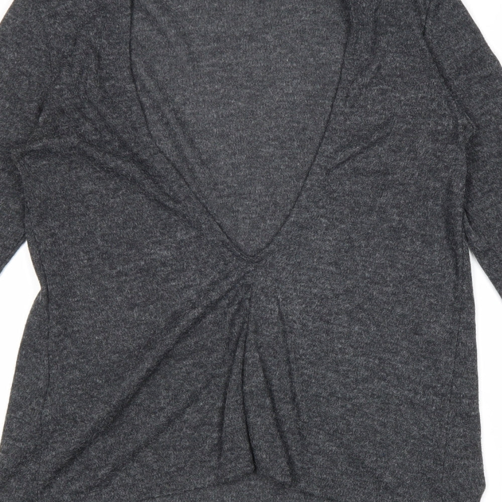Womens UK Size XS H&M Grey Basic T-Shirt