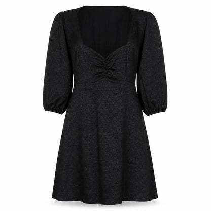 NEXT Womens Black Geometric Viscose A-Line Size 10 Sweetheart Zip