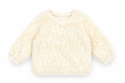 Matalan Girls Beige Polyester Pullover Jumper Size 9-12 Months Button - Faux Fur