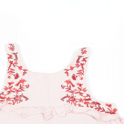 Womens UK Size S Zara Red Basic Tank