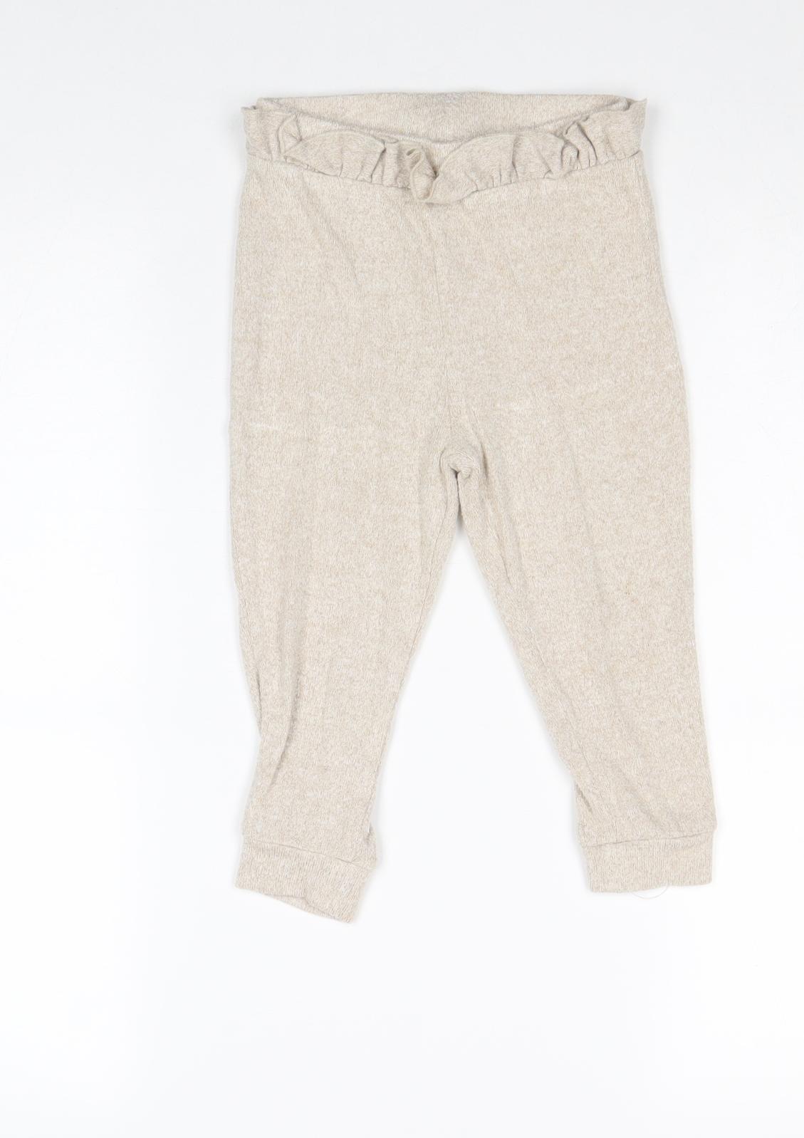 Disney Girls Beige Viscose Jogger Leggings Size 18-24 Months Pullover