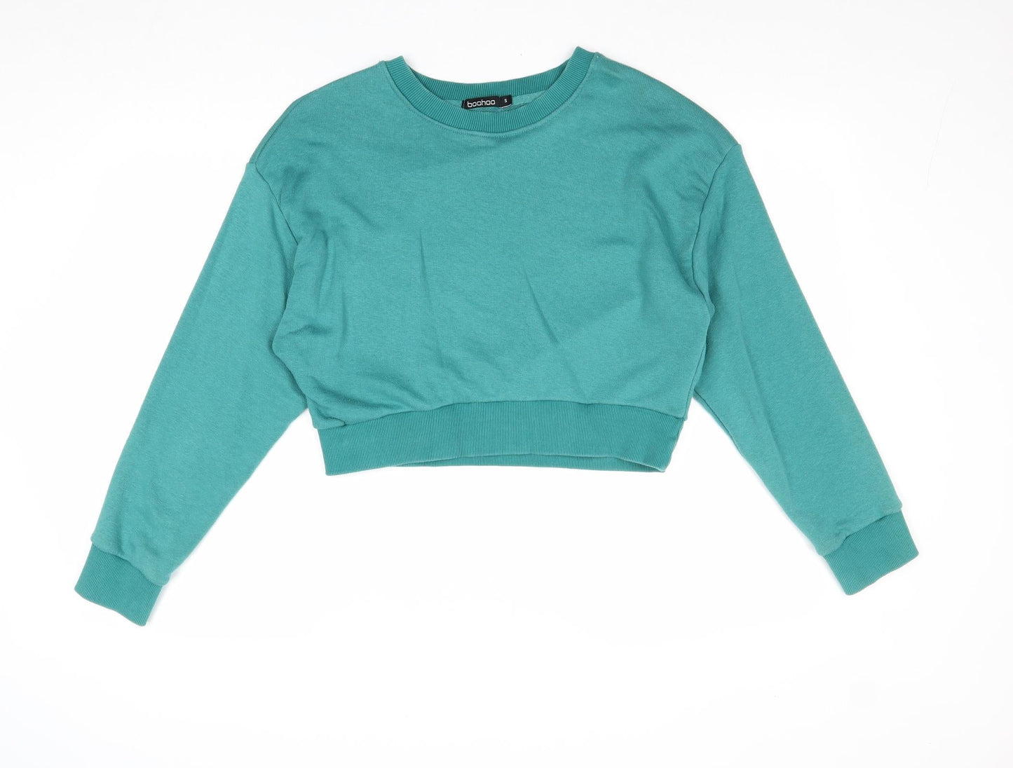 Womens UK Size S Boohoo Green Pullover Sweatshirt