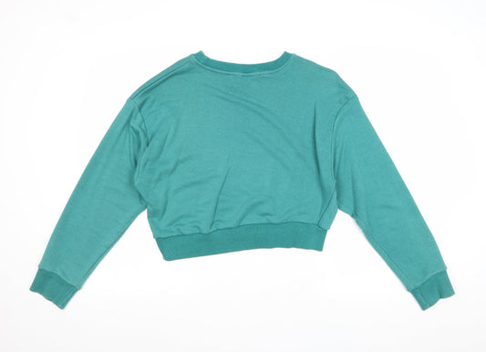 Boohoo Womens Green Polyester Pullover Sweatshirt Size S Pullover