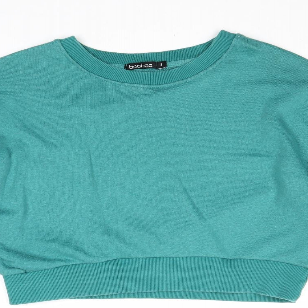Womens UK Size S Boohoo Green Pullover Sweatshirt