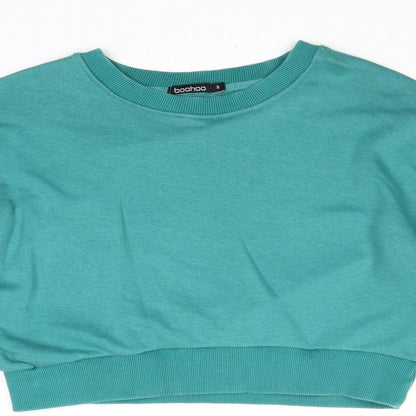 Womens UK Size S Boohoo Green Pullover Sweatshirt