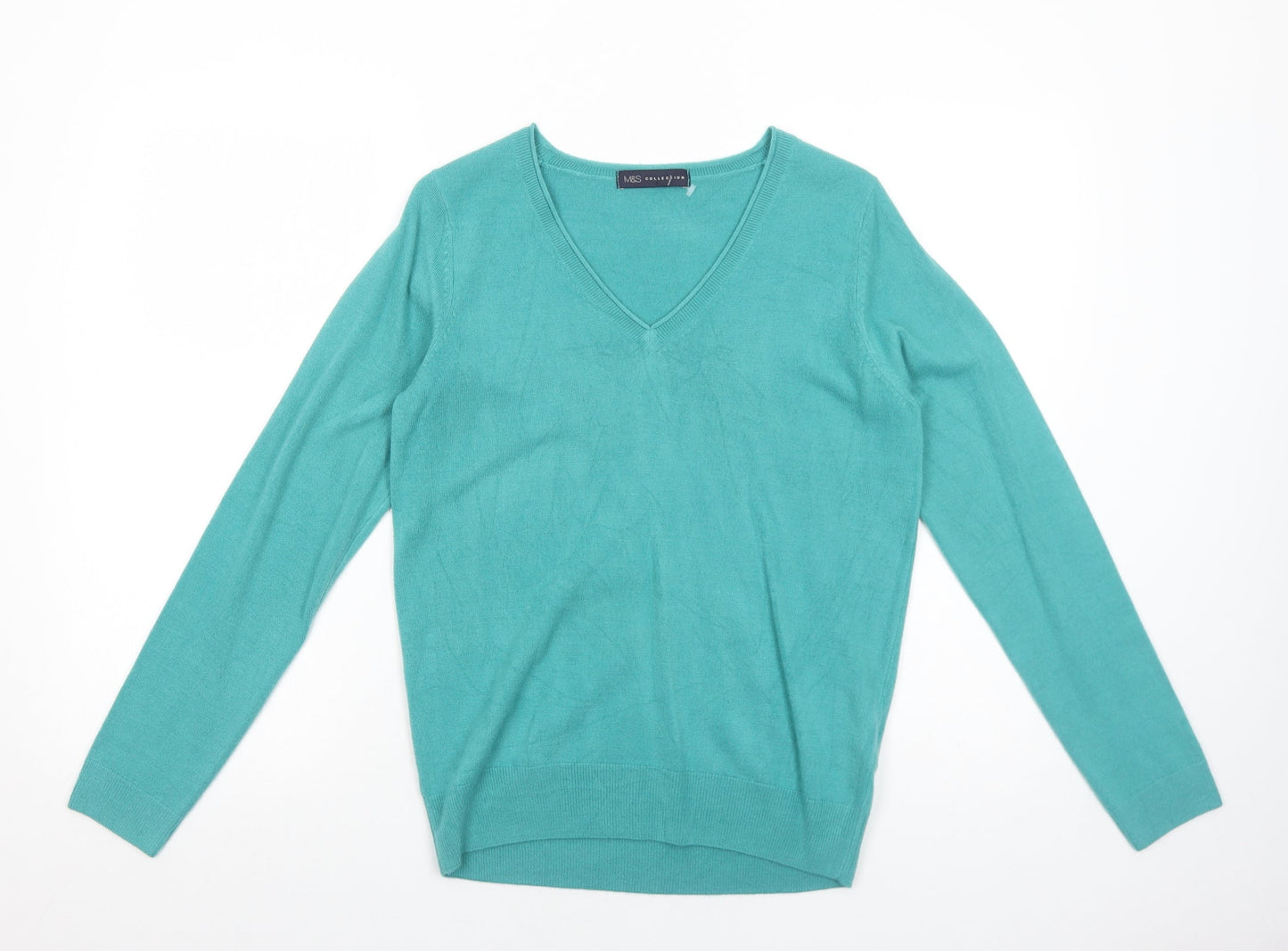Womens UK Size 10 Marks and Spencer Green Pullover Jumper