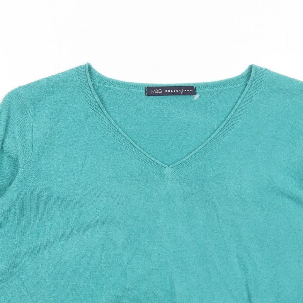 Womens UK Size 10 Marks and Spencer Green Pullover Jumper