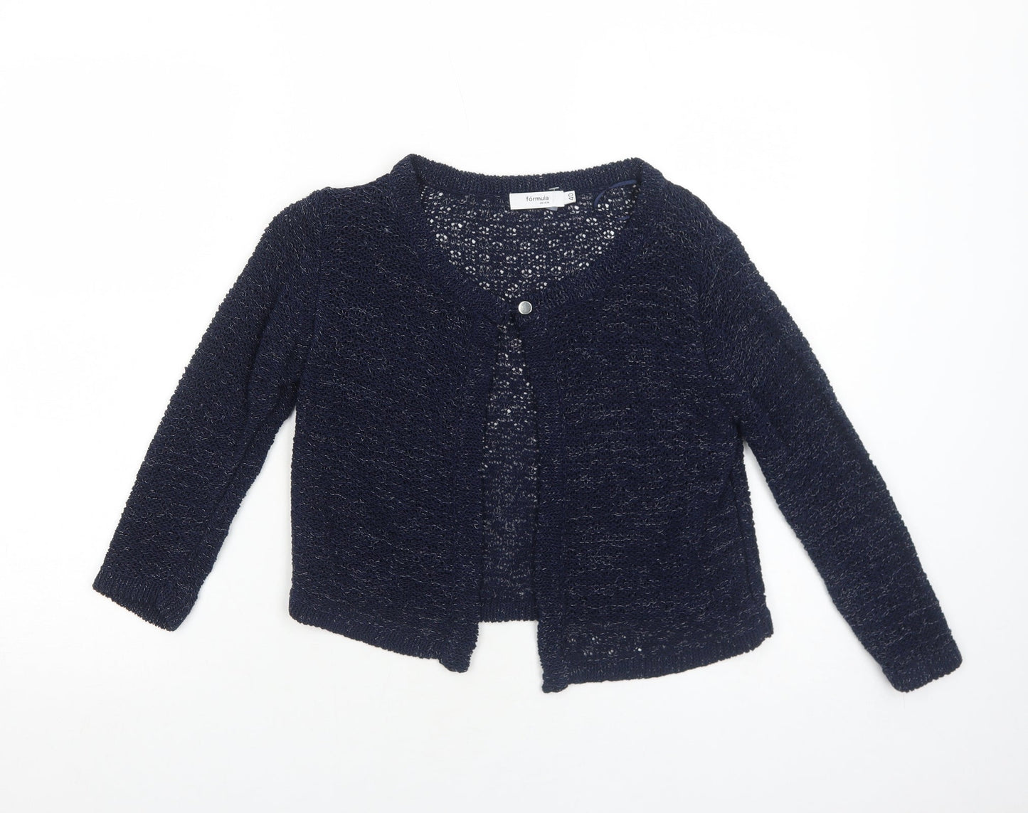 formula Womens Blue Boat Neck Cotton Cardigan Jumper Size 12