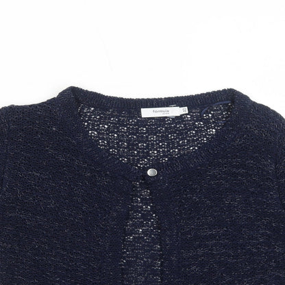 formula Womens Blue Boat Neck Cotton Cardigan Jumper Size 12