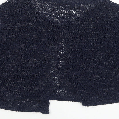 formula Womens Blue Boat Neck Cotton Cardigan Jumper Size 12