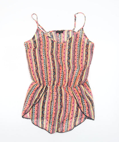 New Look Womens Multicoloured Geometric Polyester Cover Up Size L - Playsuit
