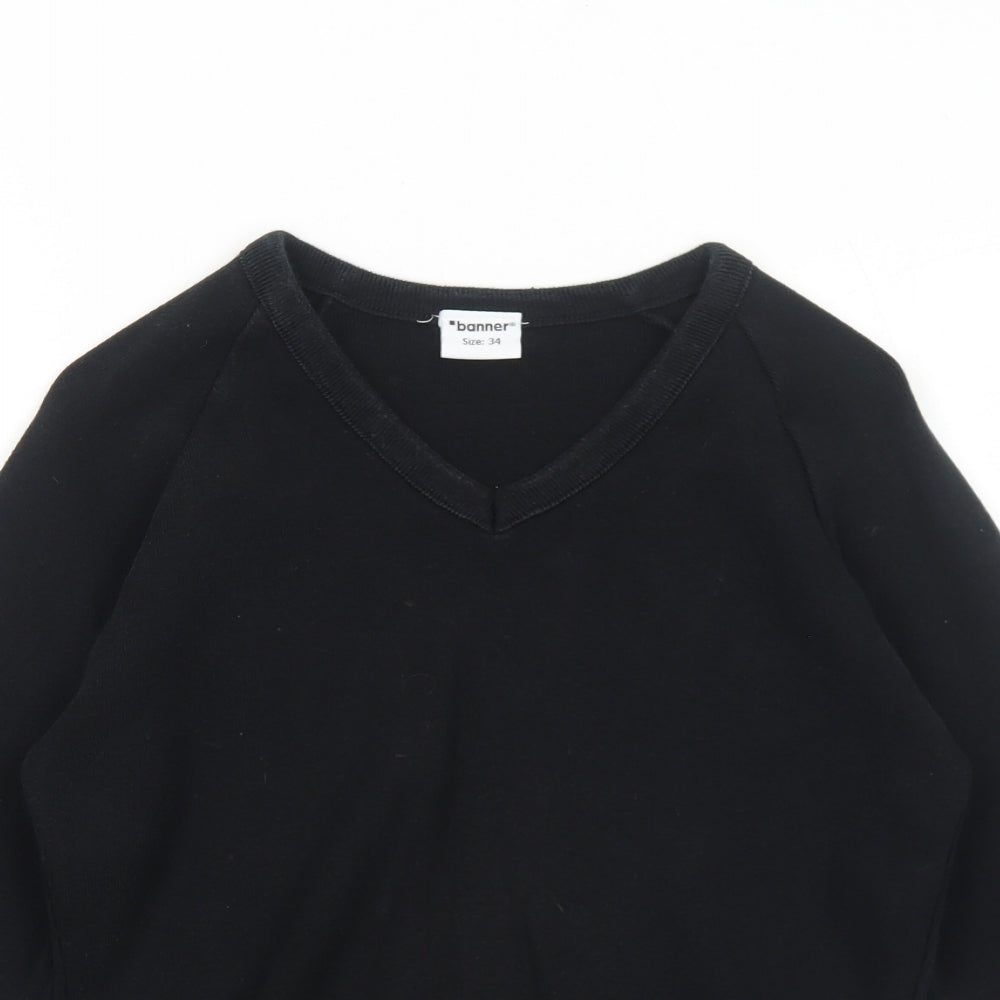 Bonner Womens Black V-Neck Acrylic Pullover Jumper Size 6