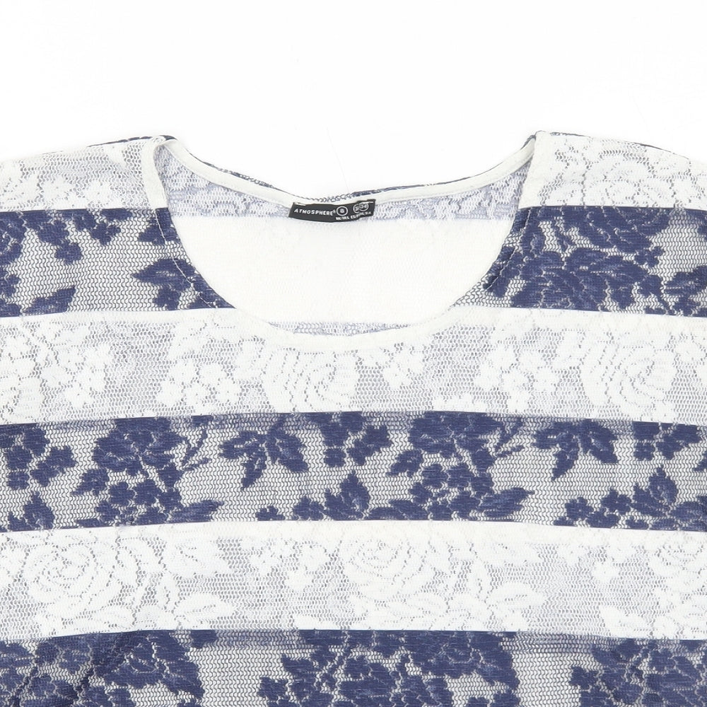 Womens UK Size 8 Atmosphere Blue Basic Blouse