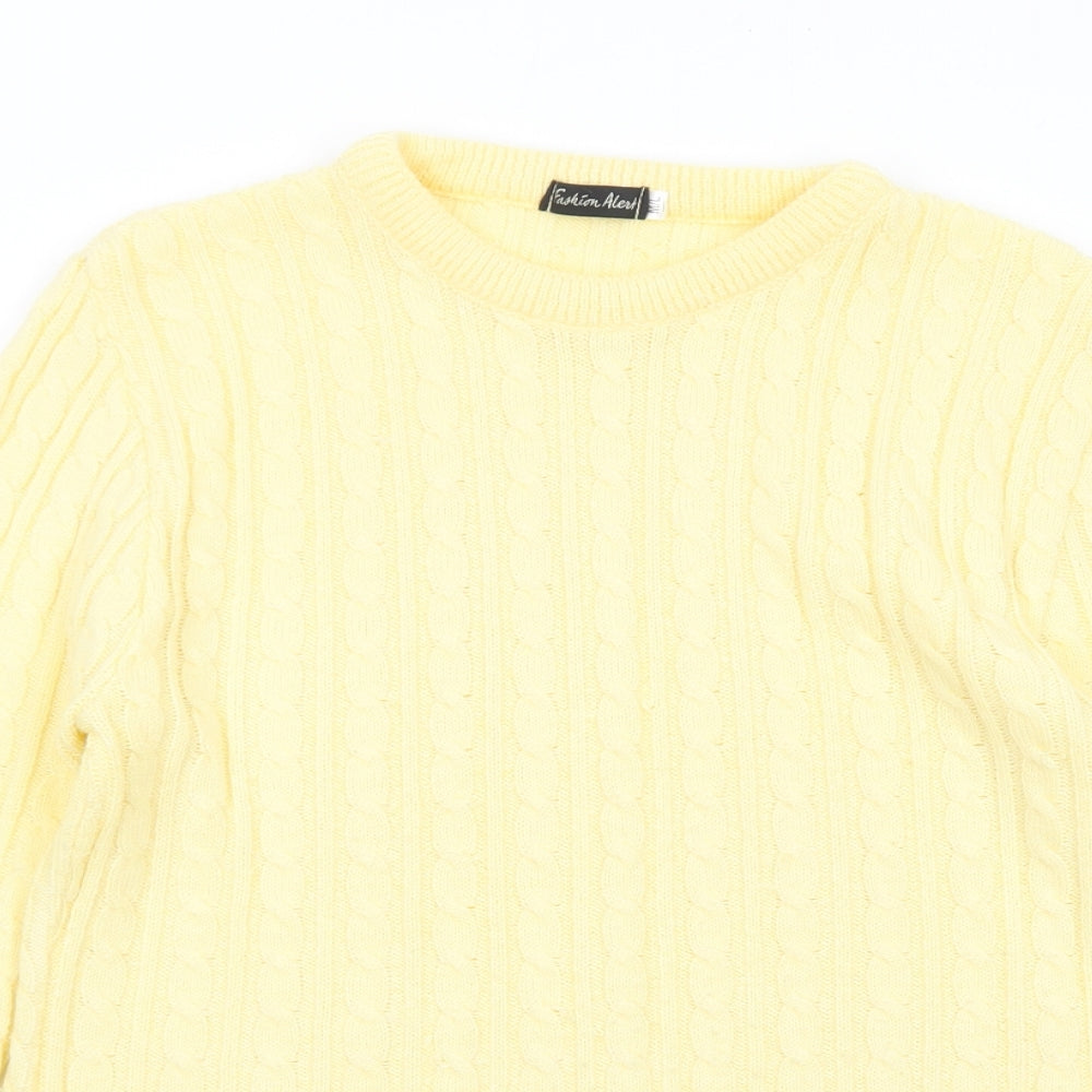 Womens UK Size M Fashion Alert Yellow Pullover Jumper