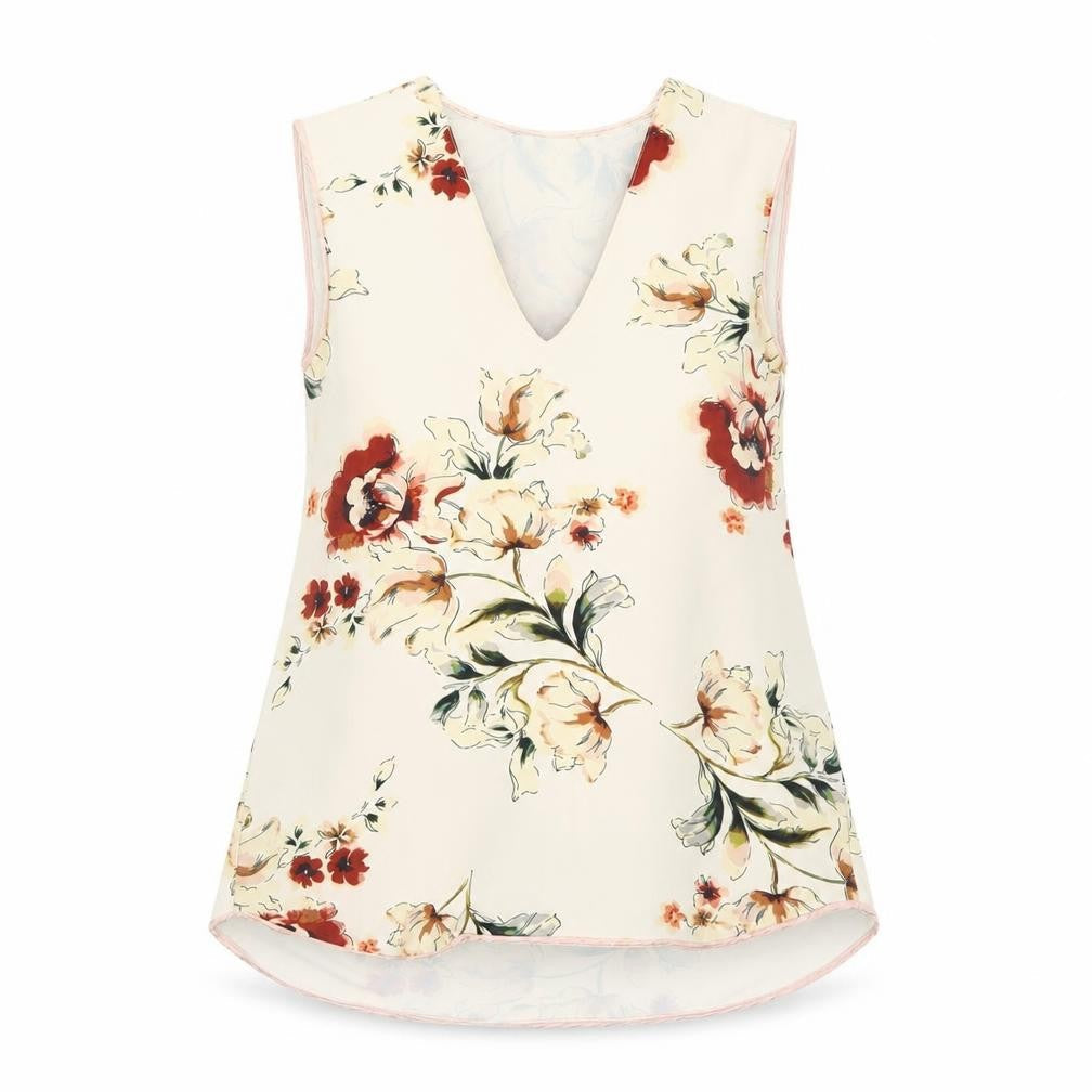 Womens UK Size XS Zara Ivory Basic Tank