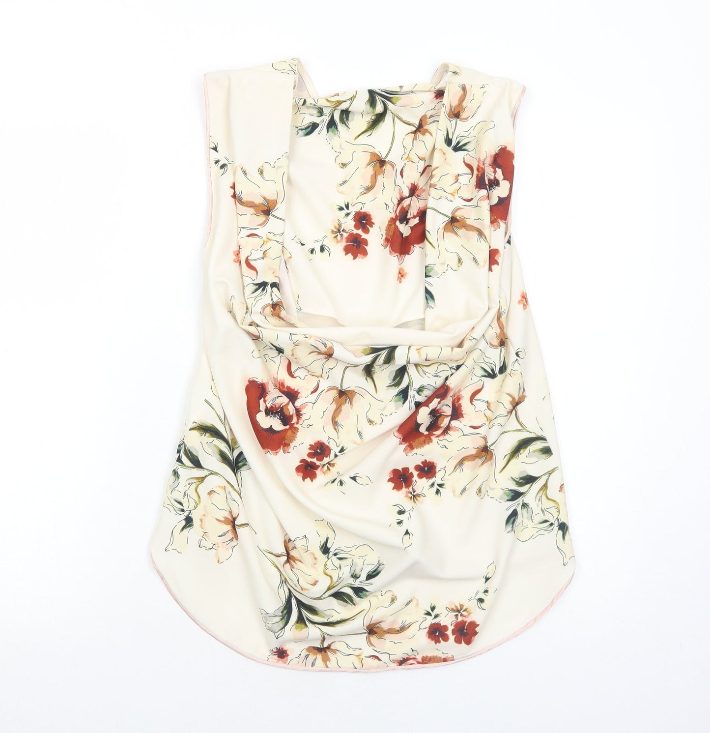 Womens UK Size XS Zara Ivory Basic Tank