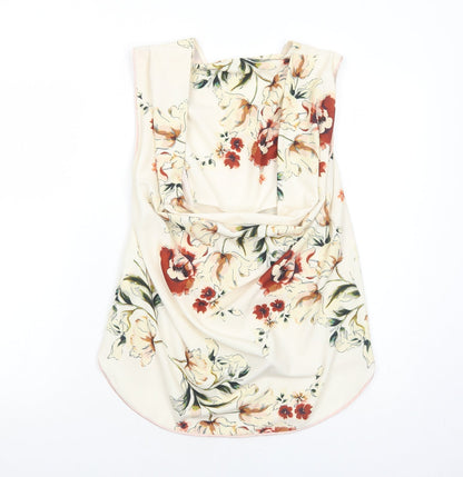 Womens UK Size XS Zara Ivory Basic Tank