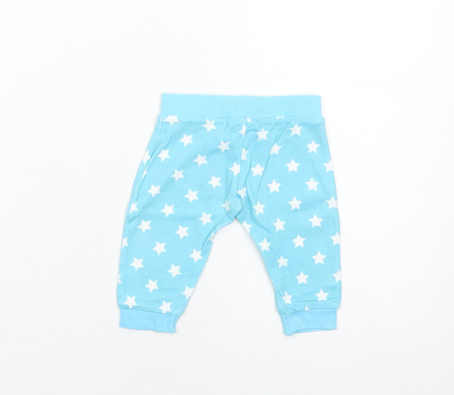 Matalan Boys Blue Cotton Jogger Jeans Size 3-6 Months Pullover - Star Pattern