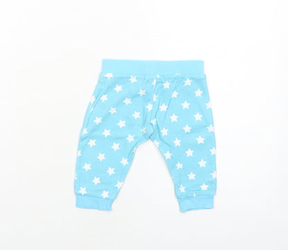 Matalan Boys Blue Cotton Jogger Jeans Size 3-6 Months Pullover - Star Pattern