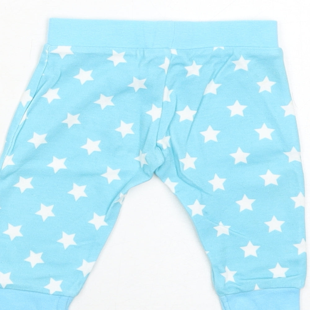 Matalan Boys Blue Cotton Jogger Jeans Size 3-6 Months Pullover - Star Pattern