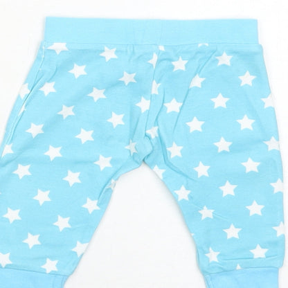 Matalan Boys Blue Cotton Jogger Jeans Size 3-6 Months Pullover - Star Pattern