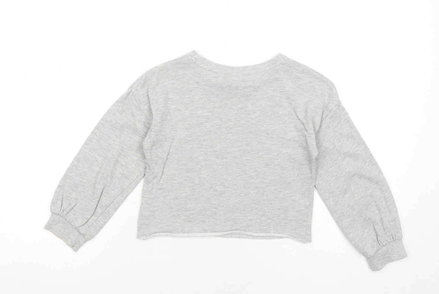 Matalan Girls Grey Cotton Pullover Sweatshirt Size 7 Years Pullover - Bonjour
