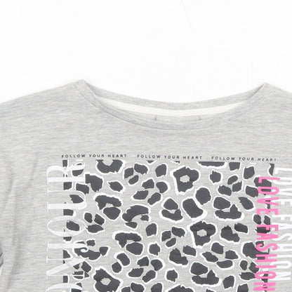Matalan Girls Grey Cotton Pullover Sweatshirt Size 7 Years Pullover - Bonjour