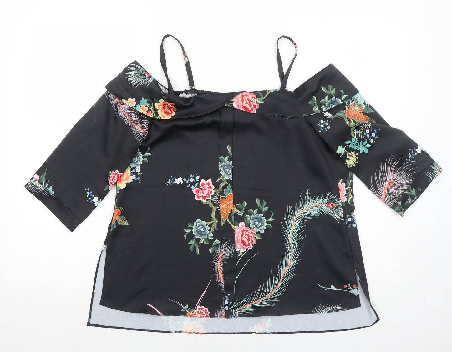 Womens UK Size 8 River Island Black Basic Blouse