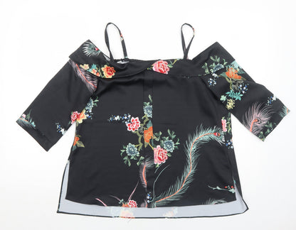 Womens UK Size 8 River Island Black Basic Blouse