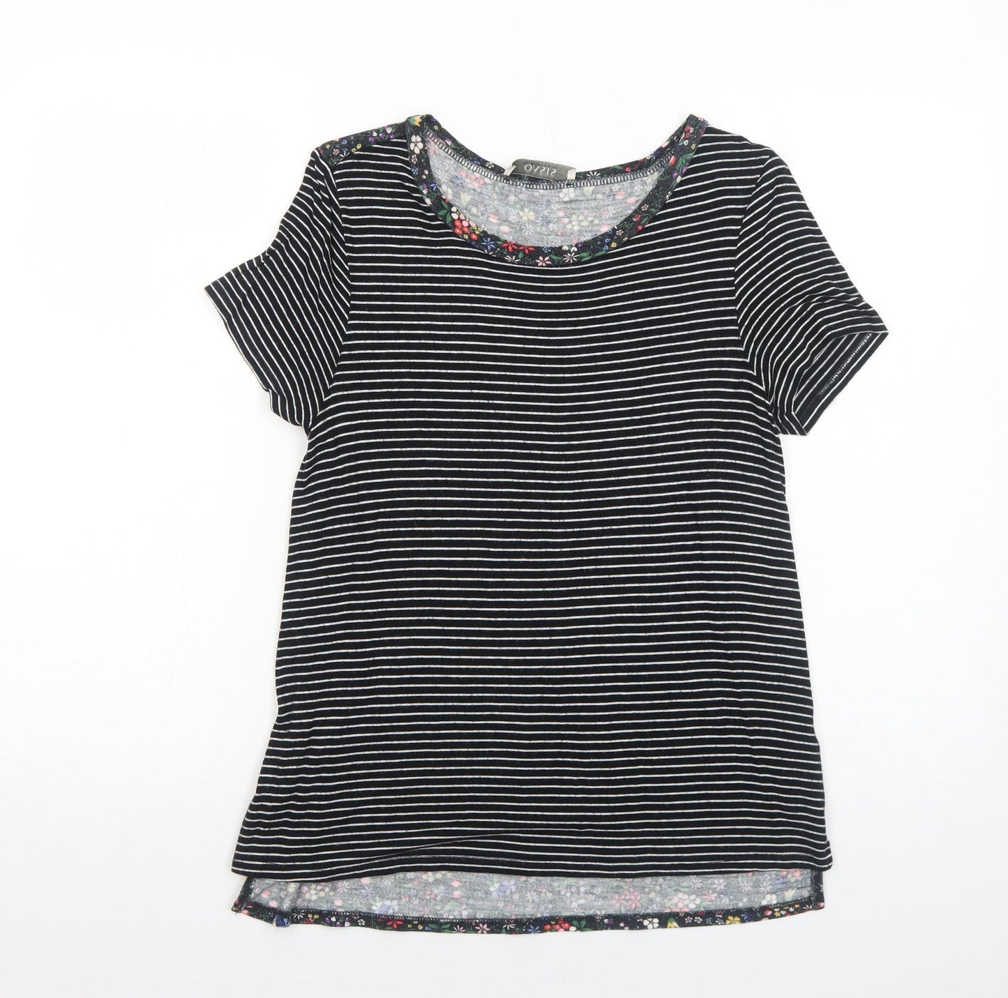 Womens UK Size S Oasis Black Basic T-Shirt