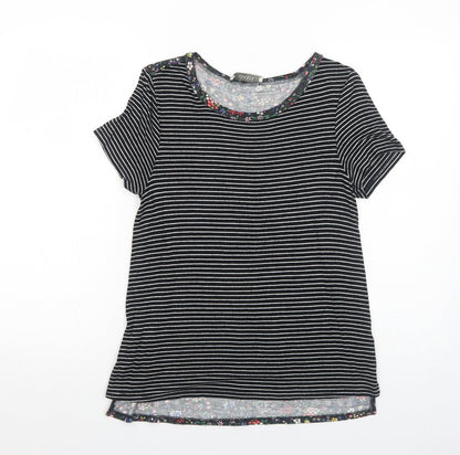 Womens UK Size S Oasis Black Basic T-Shirt