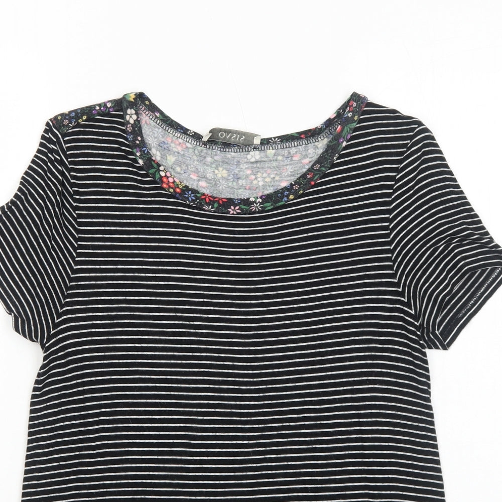 Womens UK Size S Oasis Black Basic T-Shirt