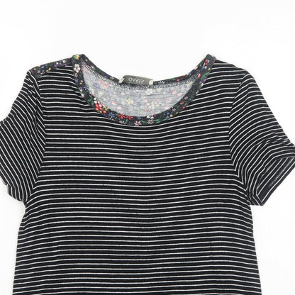 Womens UK Size S Oasis Black Basic T-Shirt