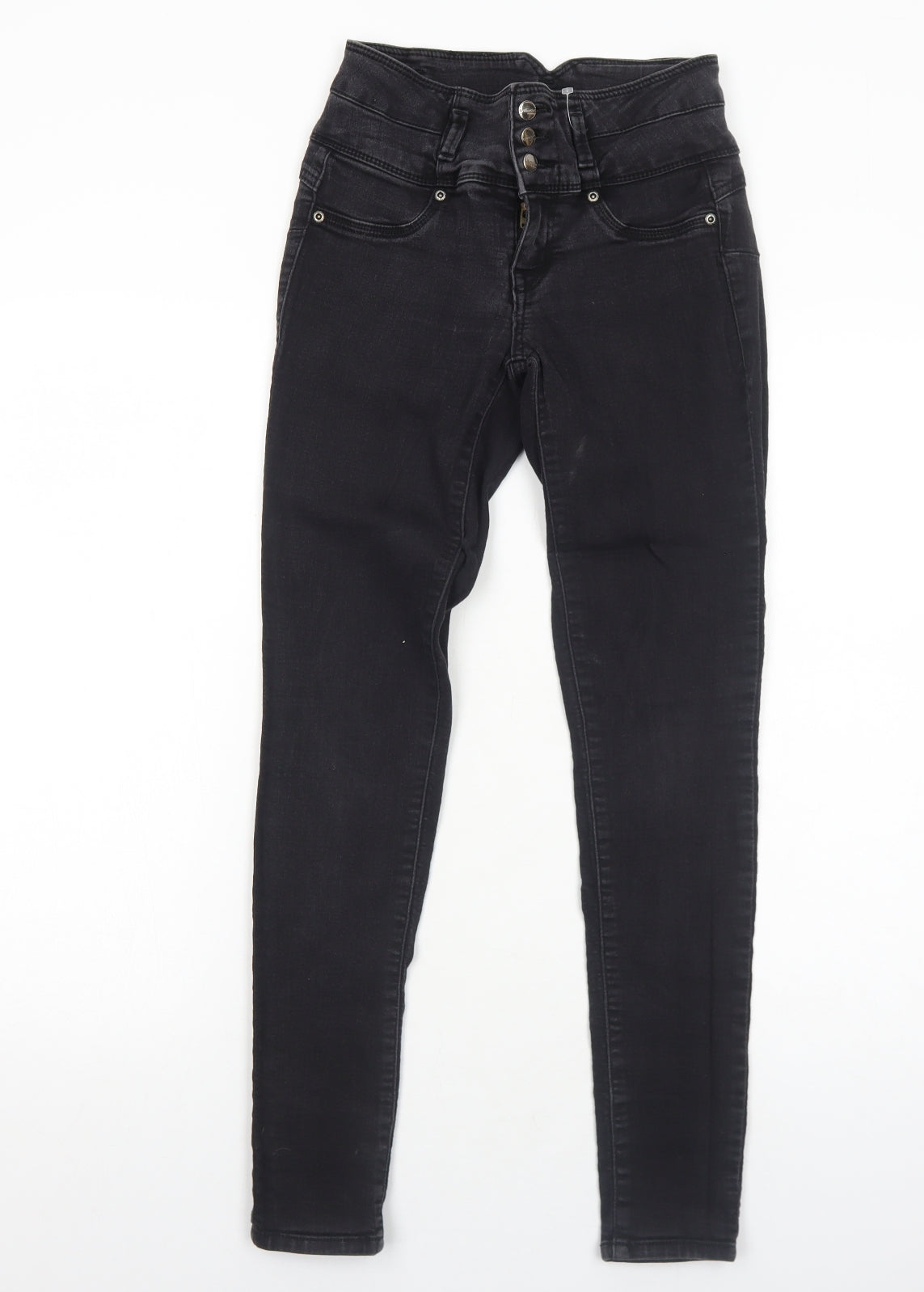 Evermore Womens Black Cotton Skinny Jeans Size 6 Regular Zip