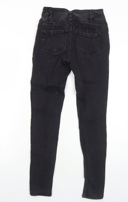 Evermore Womens Black Cotton Skinny Jeans Size 6 Regular Zip