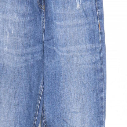 NEXT Womens Blue Cotton Straight Jeans Size 8 Regular Zip