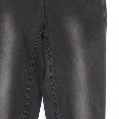 VERO MODA Womens Black Cotton Skinny Jeans Size 10 Regular Zip