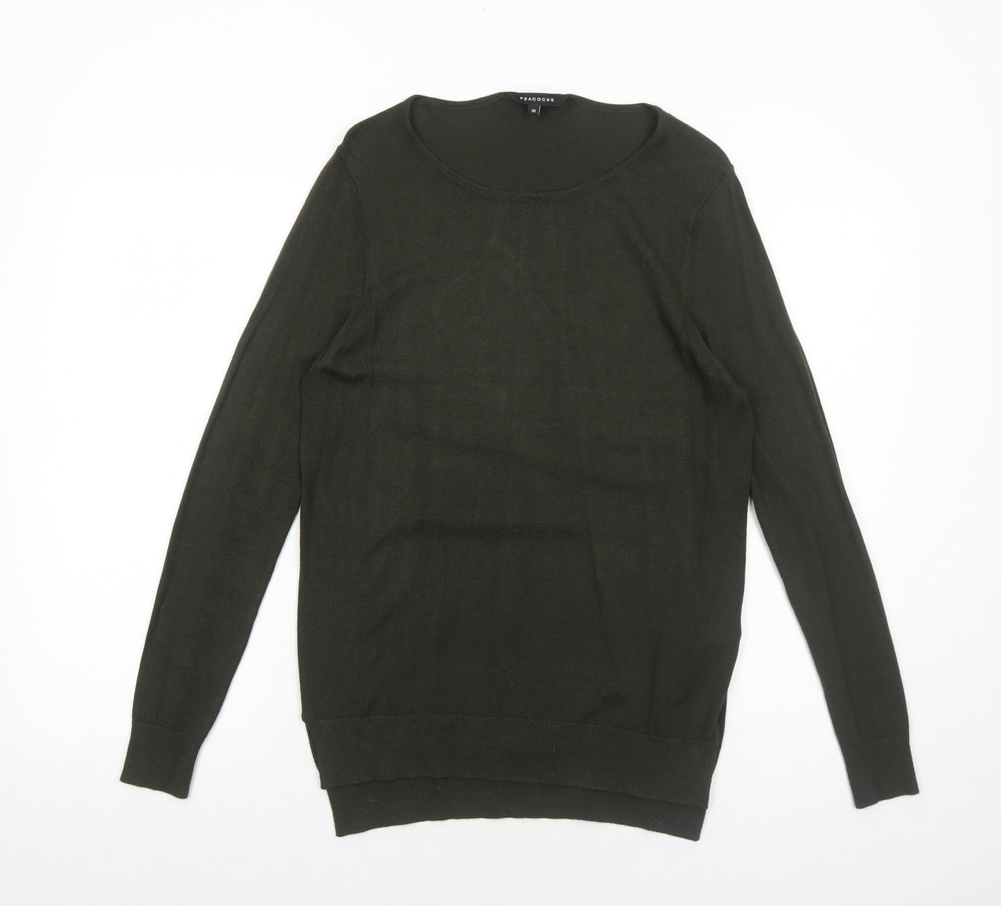 Womens UK Size 10 Peacocks Green Pullover Jumper