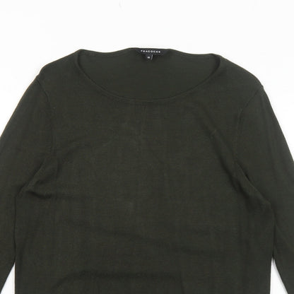 Womens UK Size 10 Peacocks Green Pullover Jumper