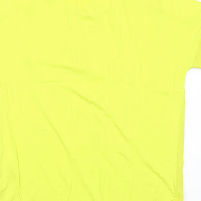 F&F Womens Yellow Polyester Basic T-Shirt Size 8 Round Neck