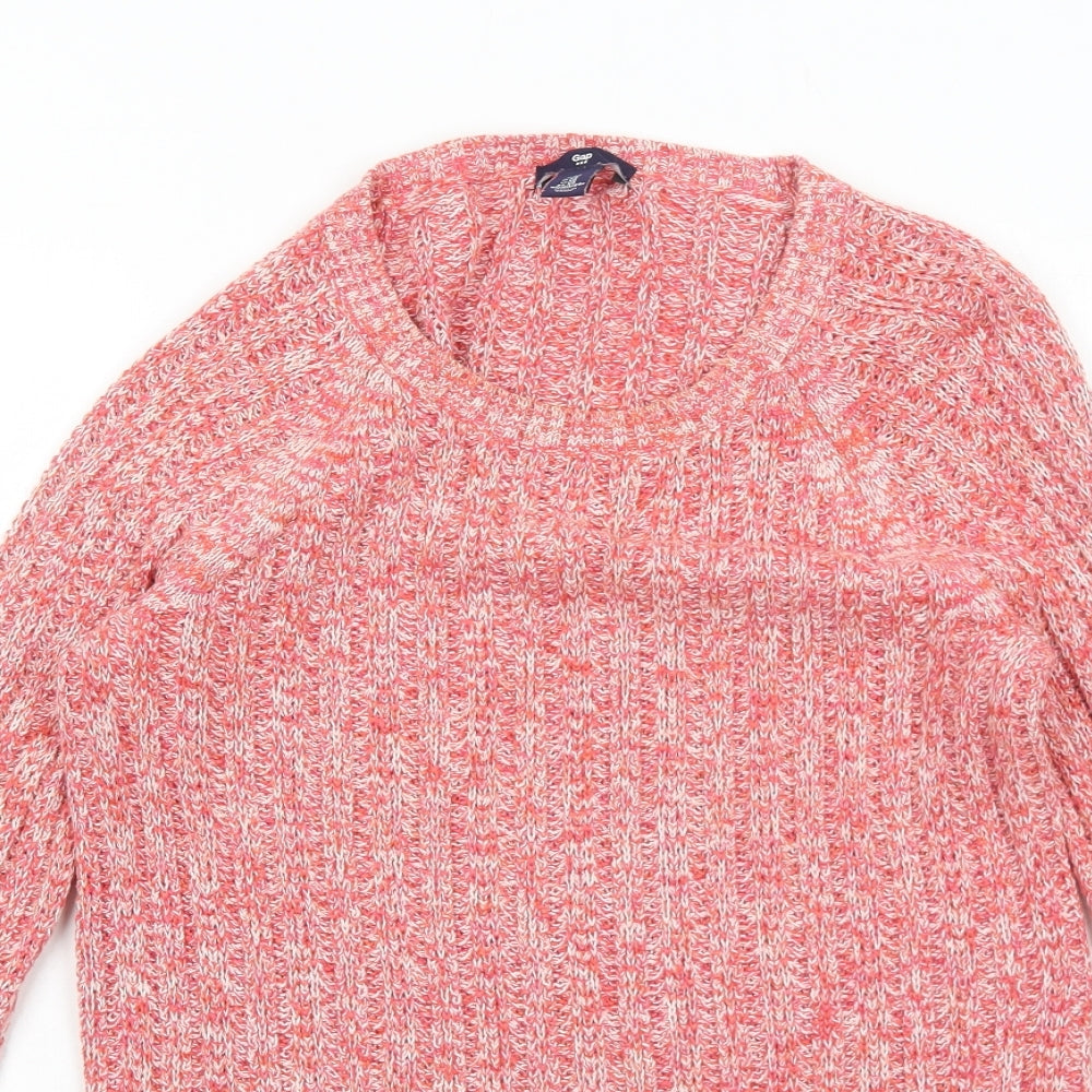 Gap Womens Pink Round Neck Cotton Pullover Jumper Size XS