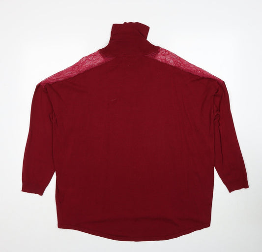 Womens UK Size 18 Very Red Pullover Jumper