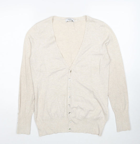 Womens UK Size L Yessica Beige Cardigan Jumper
