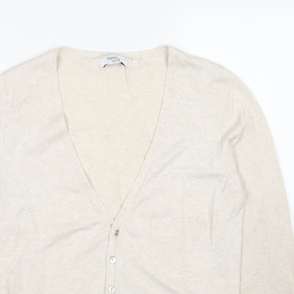 Womens UK Size L Yessica Beige Cardigan Jumper