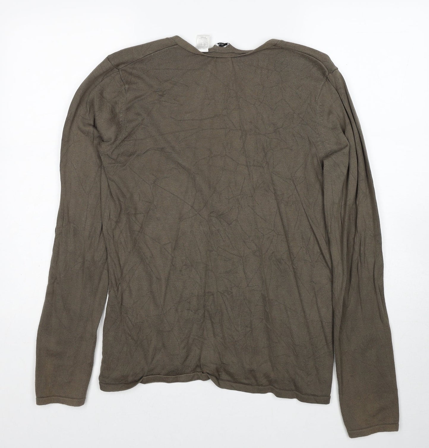 La Redoute Womens Green V-Neck Cotton Pullover Jumper Size 14 - Size 14-16