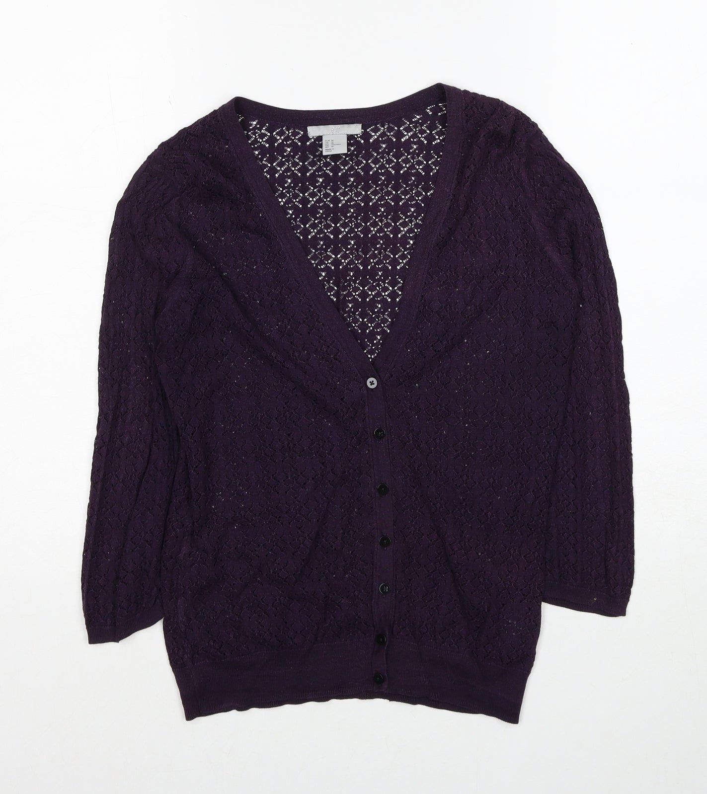 Womens UK Size M H&M Purple Cardigan Jumper